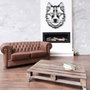 Wallity Wolf v11 Escultura de pared de metal negra